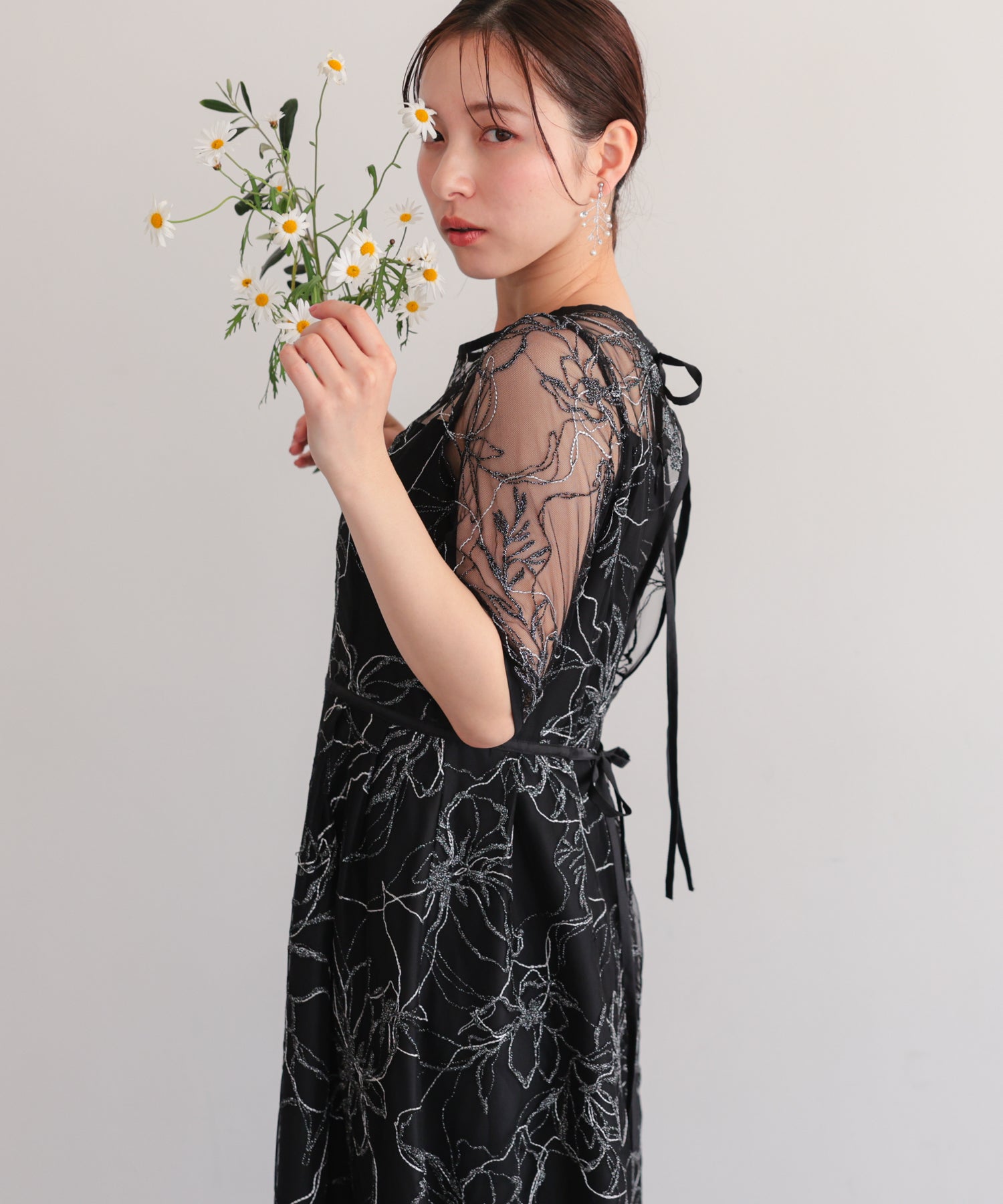 花柄刺繍フレアドレス/22326290