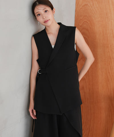 アシンメトリータックテーラードセットアップスーツ/22125611