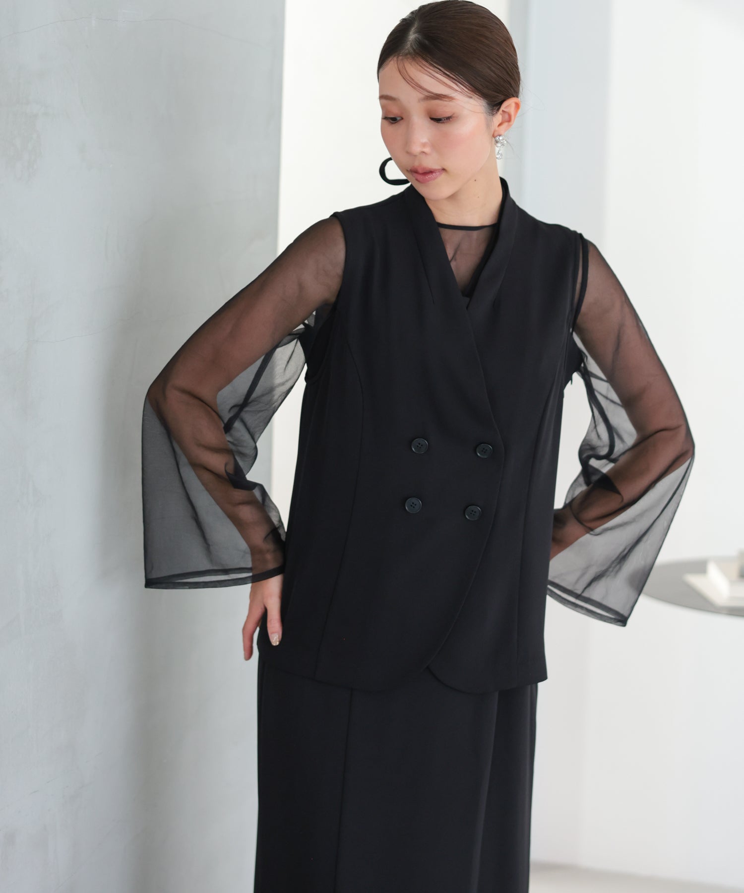 シアーレイヤード2WAYドレスセット/22325283