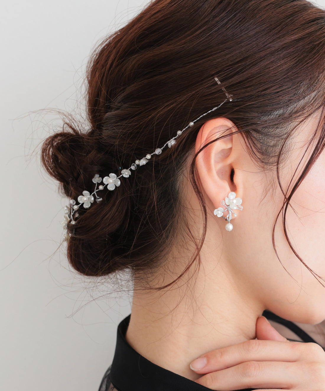 ドレスアクセサリー フラワーパールワイヤーヘッドドレス/HDT42001