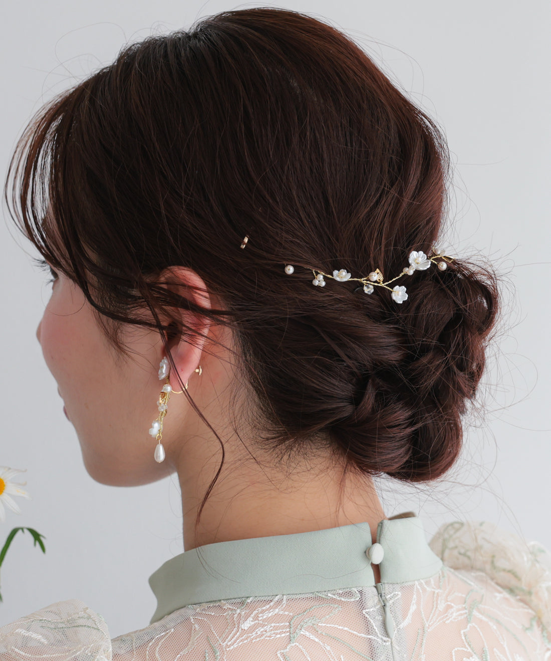 ドレスアクセサリー フラワーパールリーフヘッドドレス/HDT42007