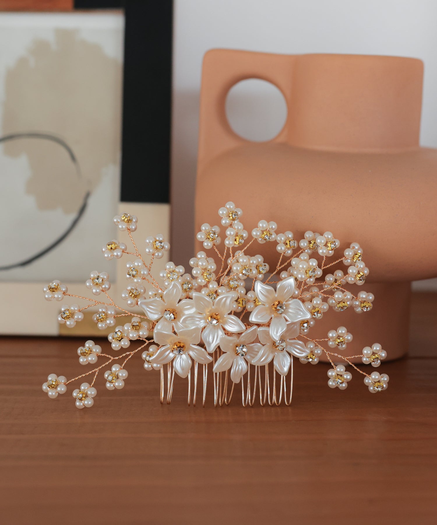ドレスアクセサリー カスミソウブーケヘアコーム/RT55031
