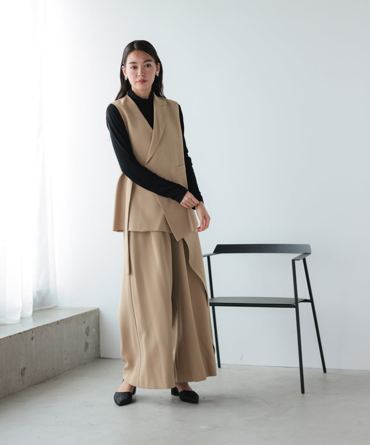 ベージュ/164cm/Mサイズ着用