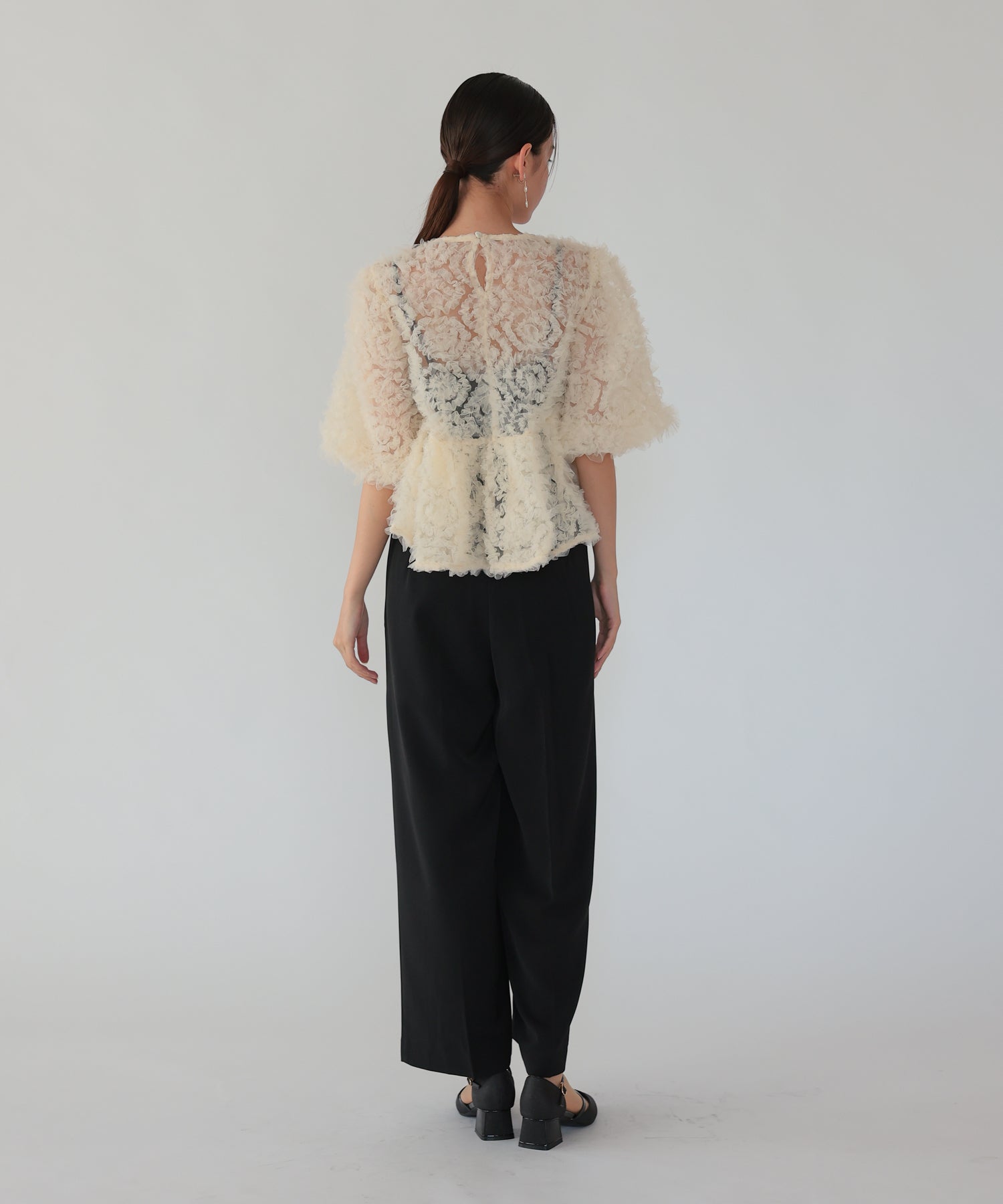 ベージュ×ブラック/164cm/Mサイズ着用