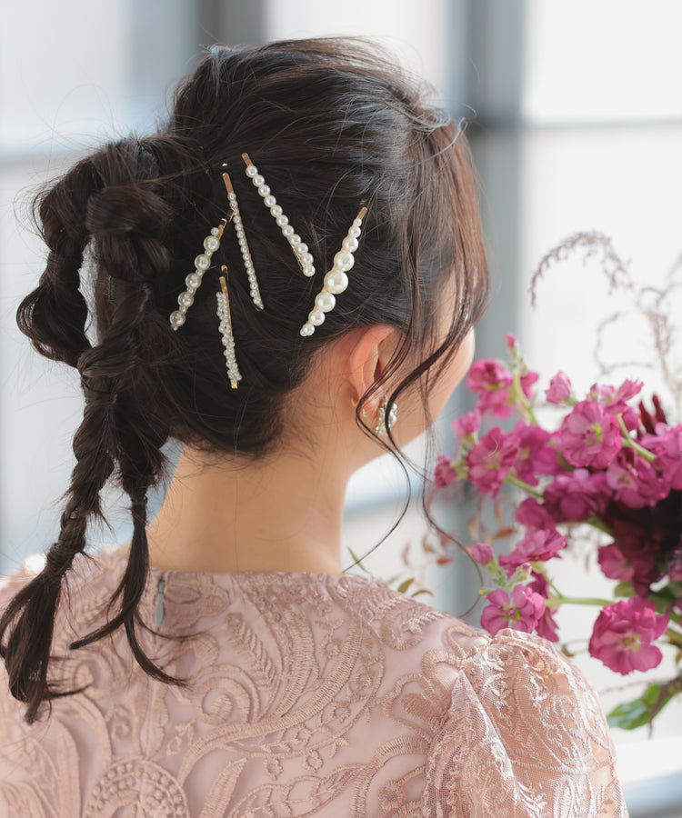 ヘアアクセサリーパールピン5本セット50001