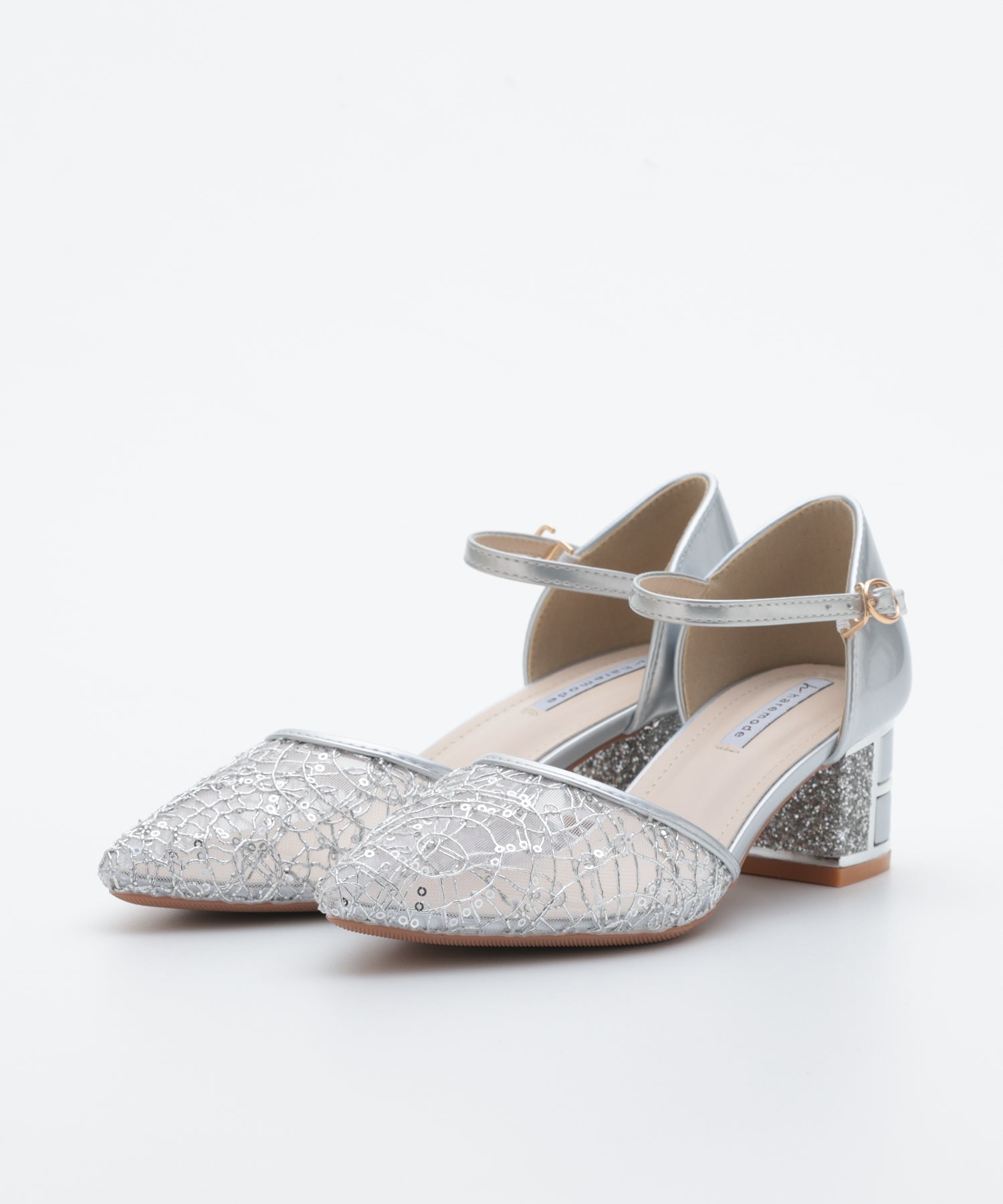 スパングルコール刺繍パンプス/3431