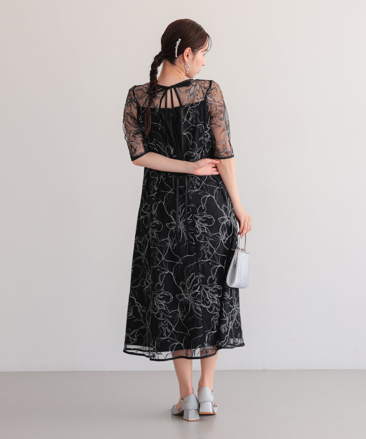 花柄刺繍フレアドレス/22326290