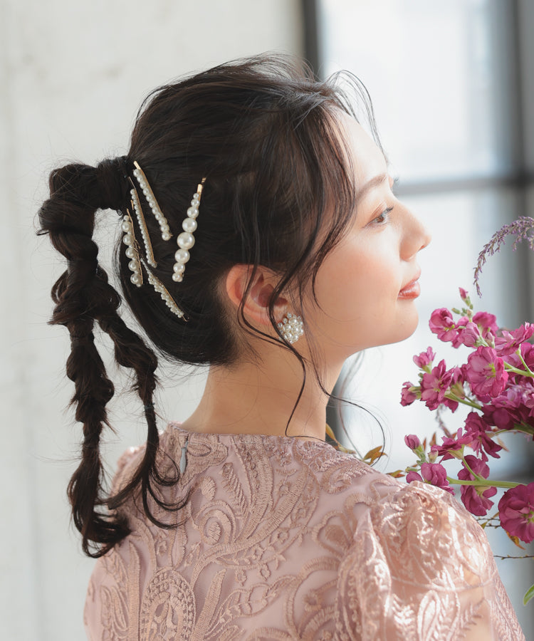 ヘアアクセサリーパールピン5本セット50001