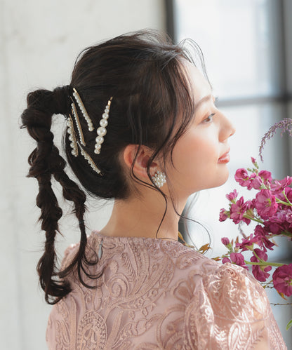 ヘアアクセサリーパールピン5本セット50001