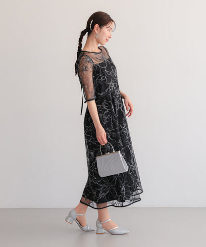 花柄刺繍フレアドレス/22326290