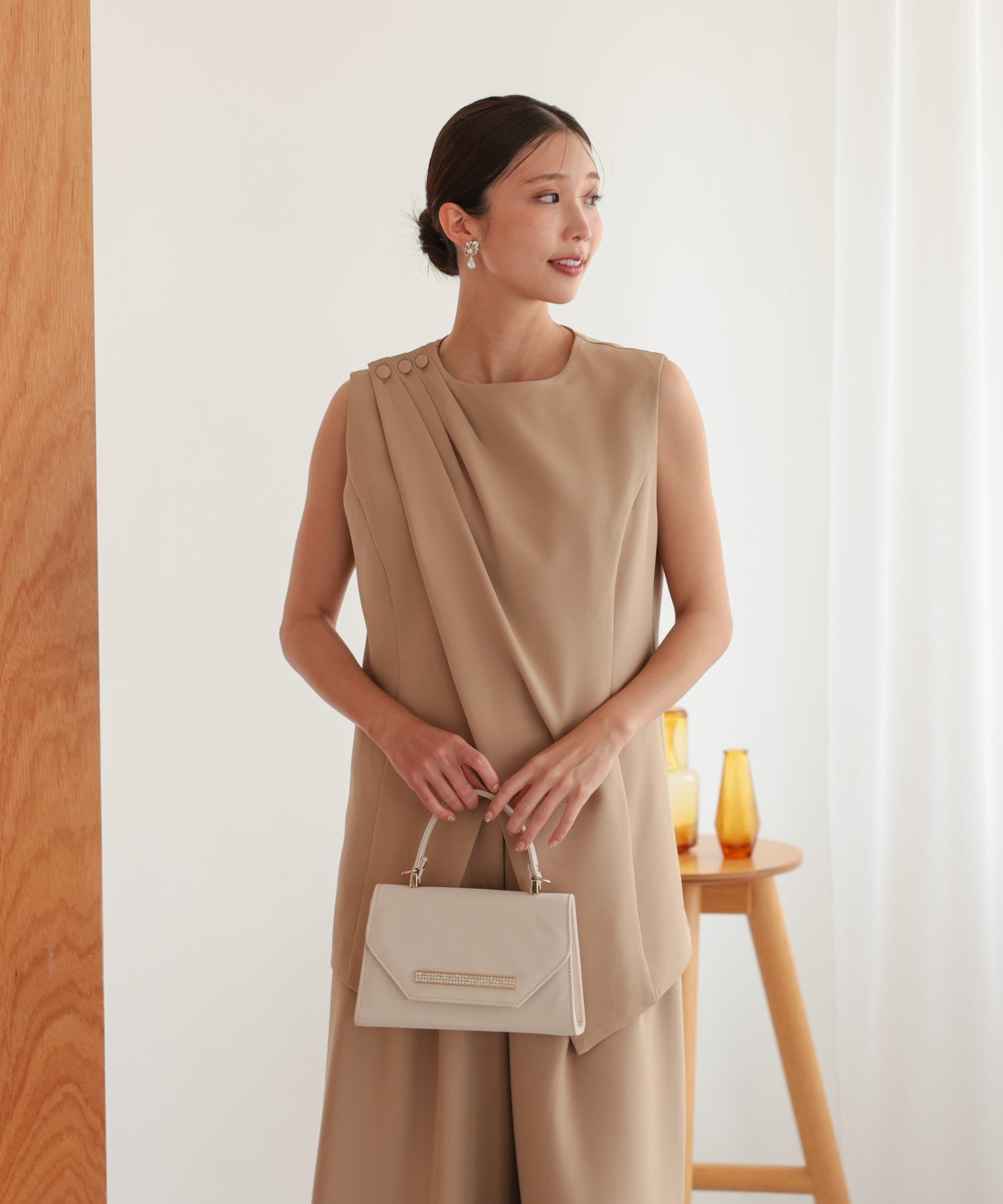 結婚式・お呼ばれドレス|アシンメトリードレープパンツセットアップ 結婚式・お呼ばれドレス|アシンメトリードレープパンツセットアップ