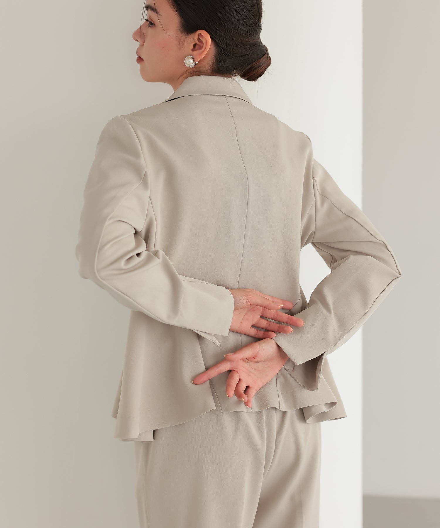 DEZERT　アザーカラーセットアップ　　スモーキーベージュ　Mサイズ ジャケット＆Jumpsuit セットアップ