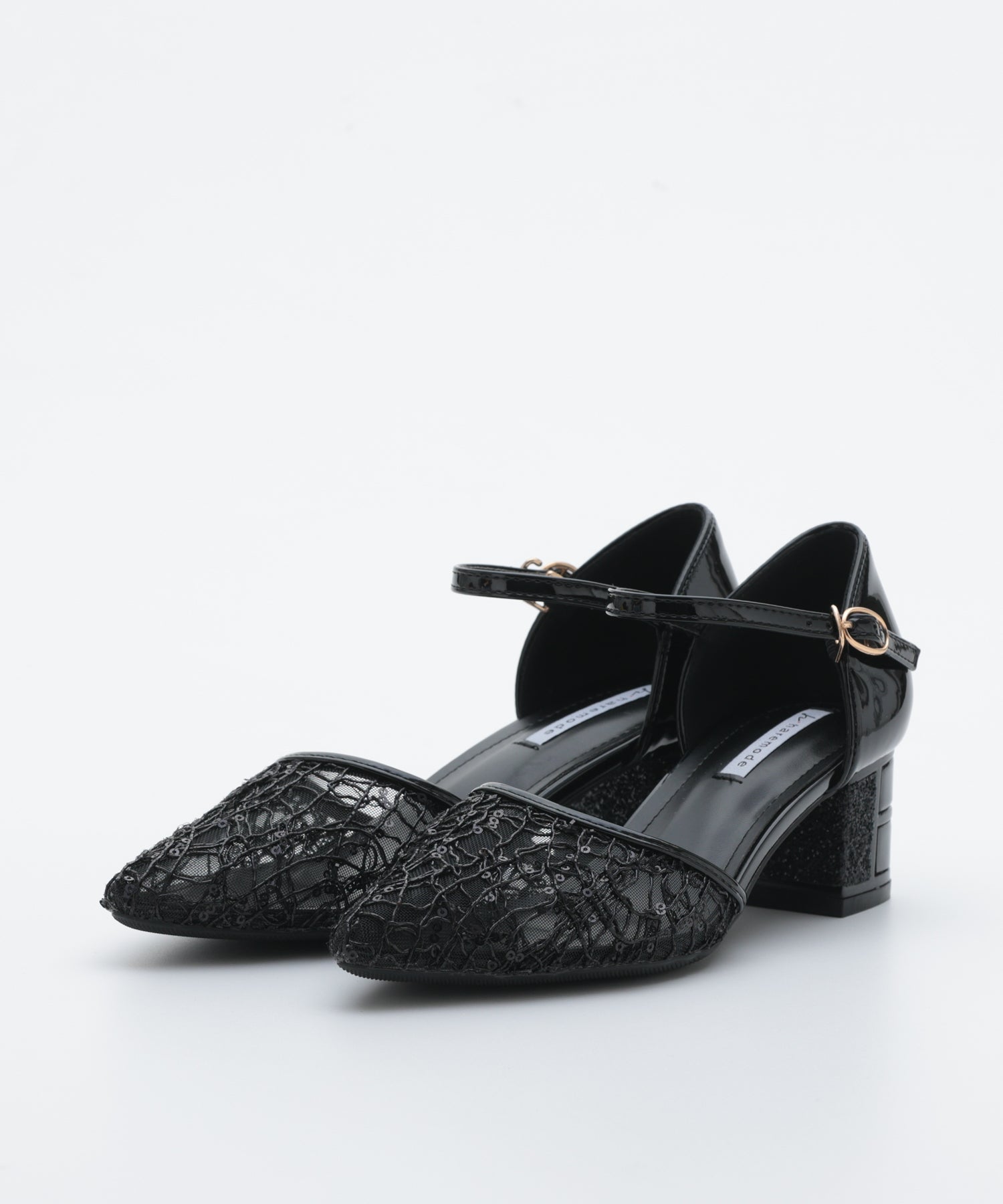 スパングルコール刺繍パンプス/3431