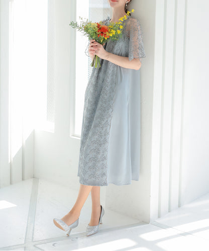 Aライン刺繍ドレス/22323220