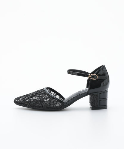 スパングルコール刺繍パンプス/3431