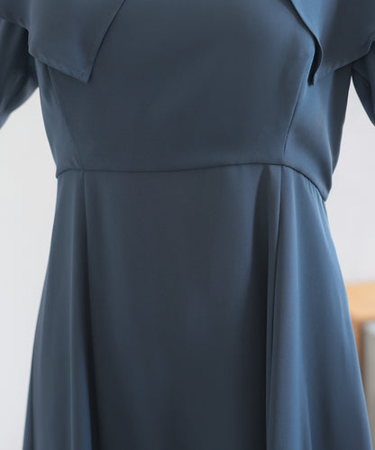 【SALE】ケープ襟ワンピースドレス/22323222
