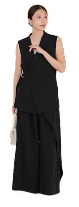 アシンメトリータックテーラードセットアップスーツ/22125611