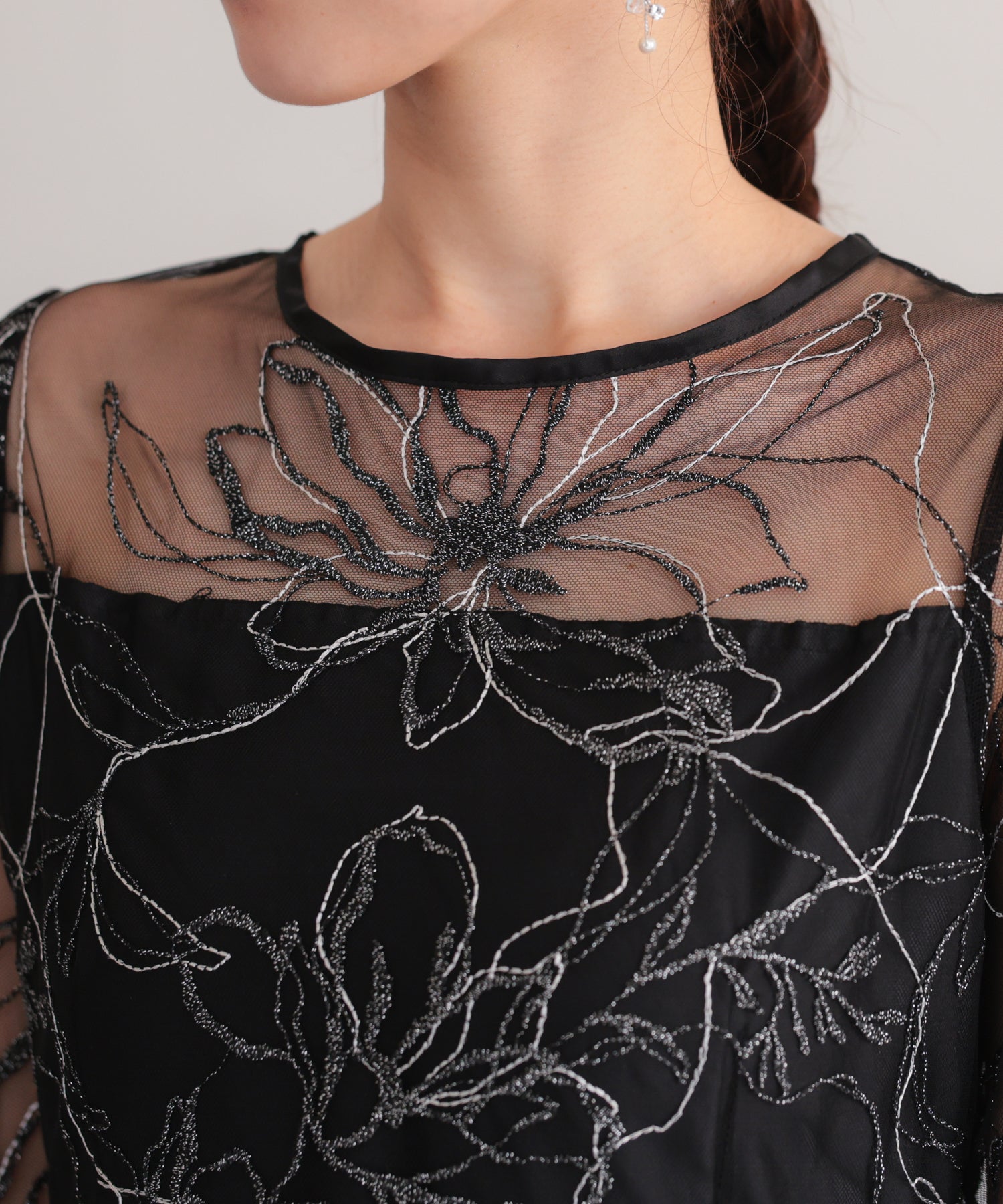 花柄刺繍フレアドレス/22326290