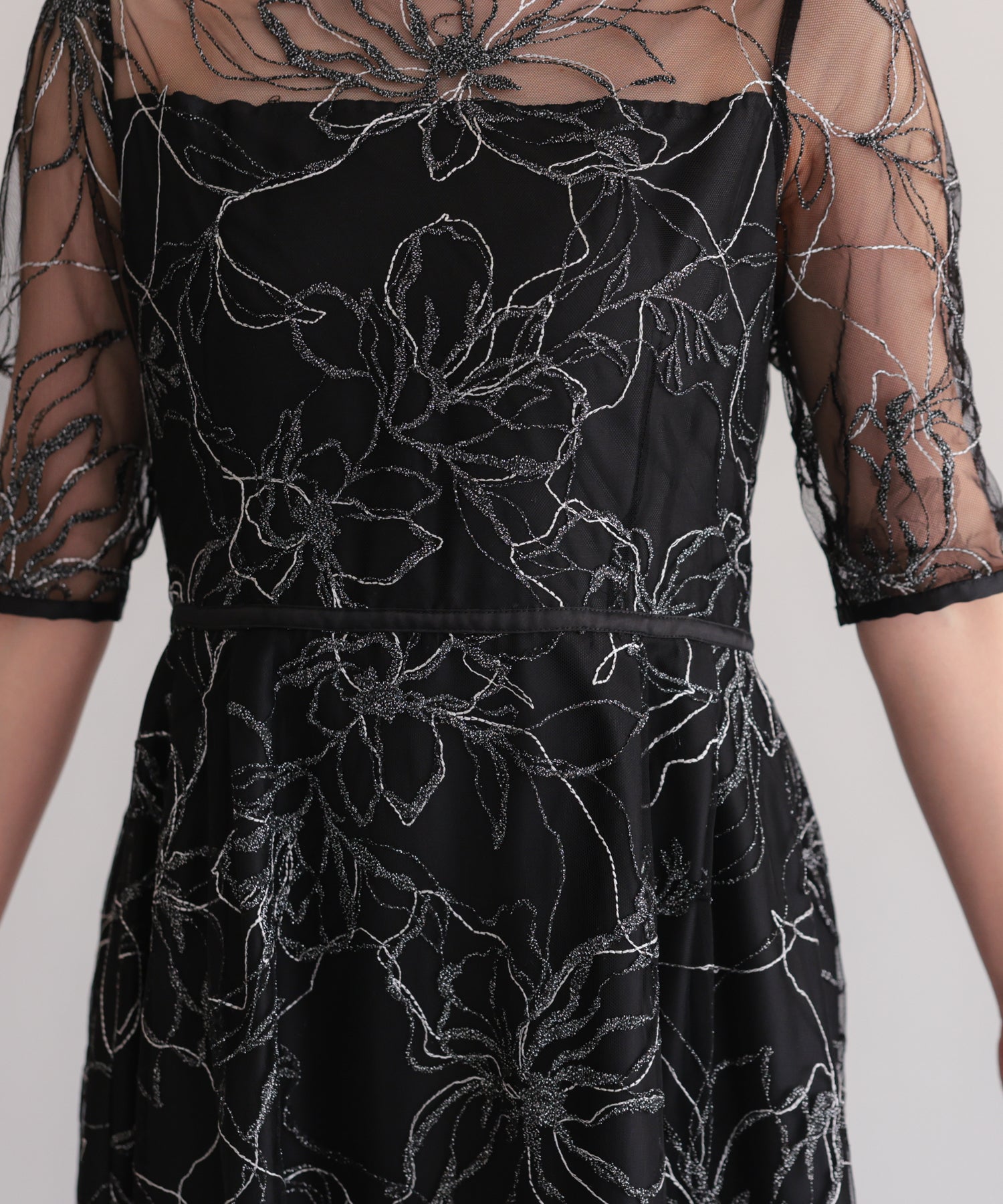 花柄刺繍フレアドレス/22326290