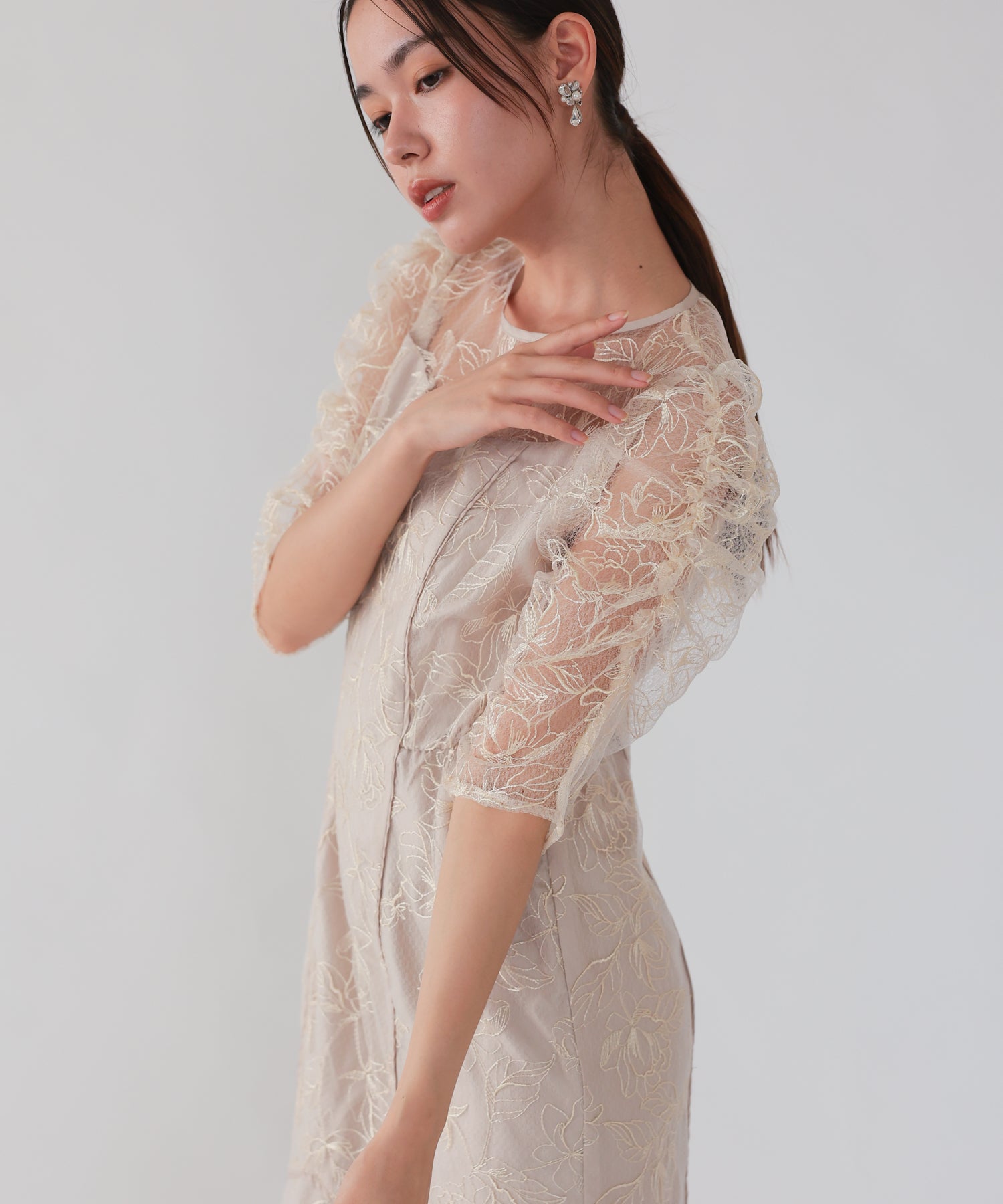 ベージュ/164cm/Mサイズ着用