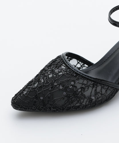 スパングルコール刺繍パンプス/3431