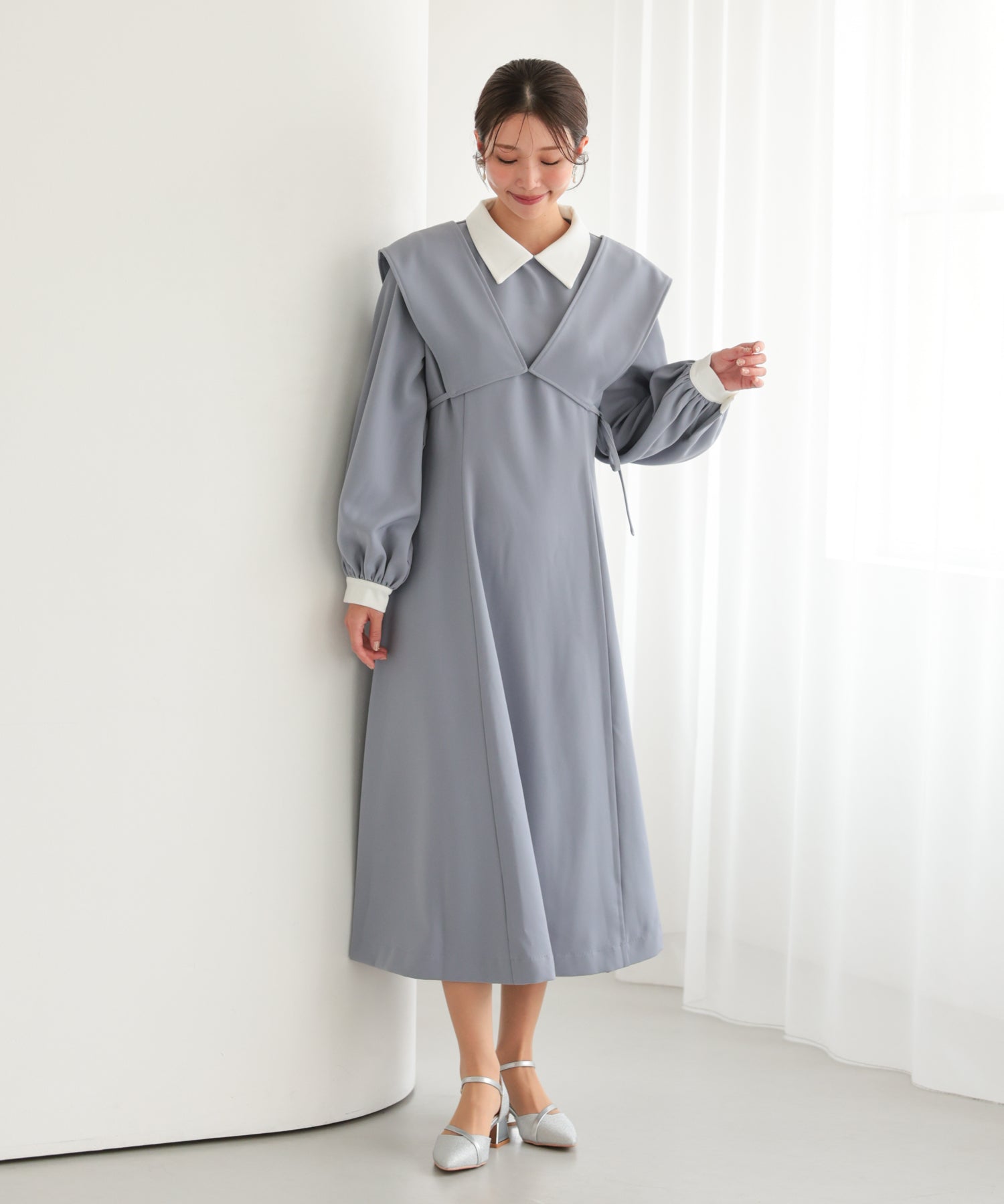 Ground Y レーヨンツイルセーラーカラードレス 結婚式・お呼ばれドレス｜クラシックセーラーカラードレス/22325284