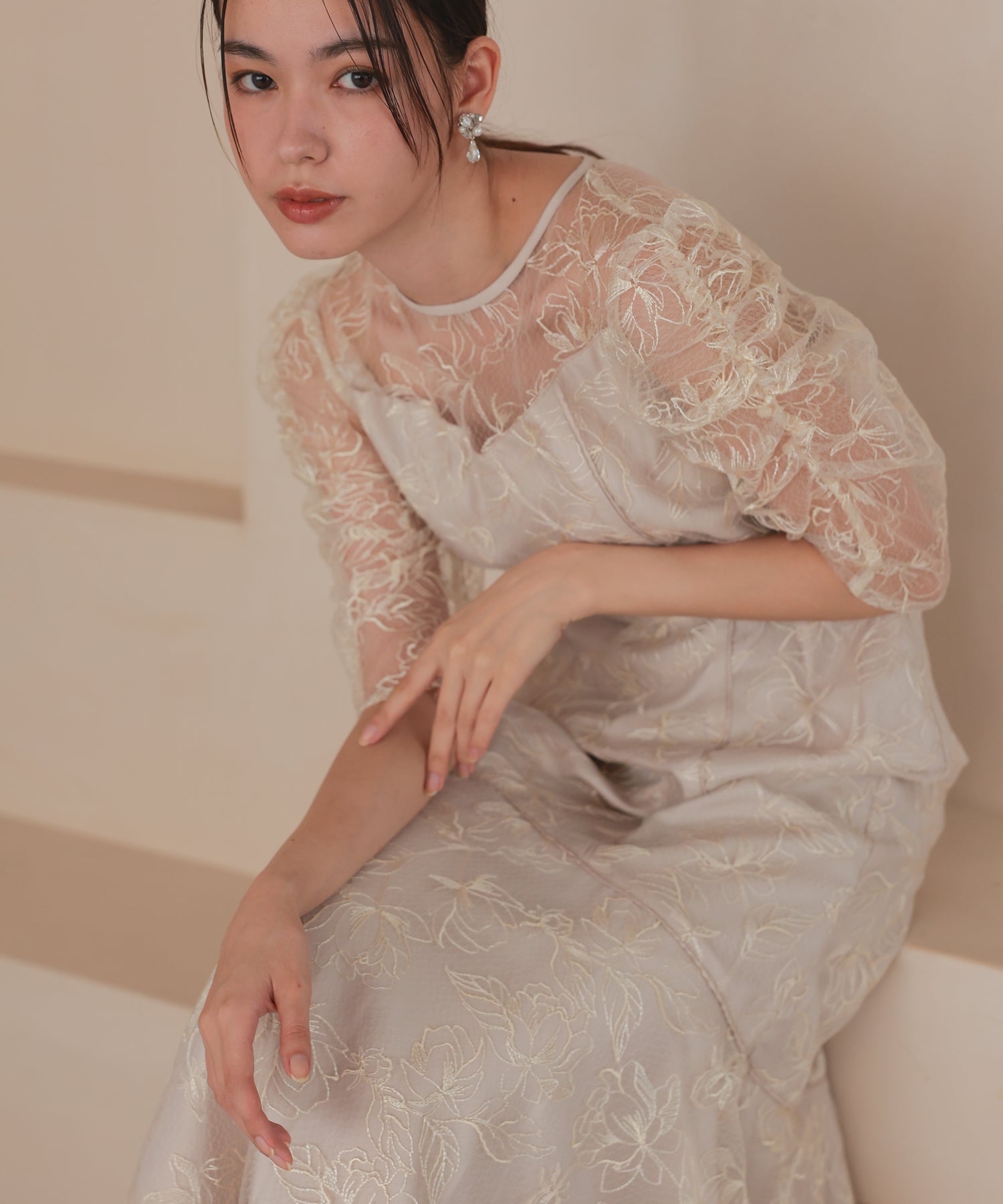 ベージュ/164cm/Mサイズ着用