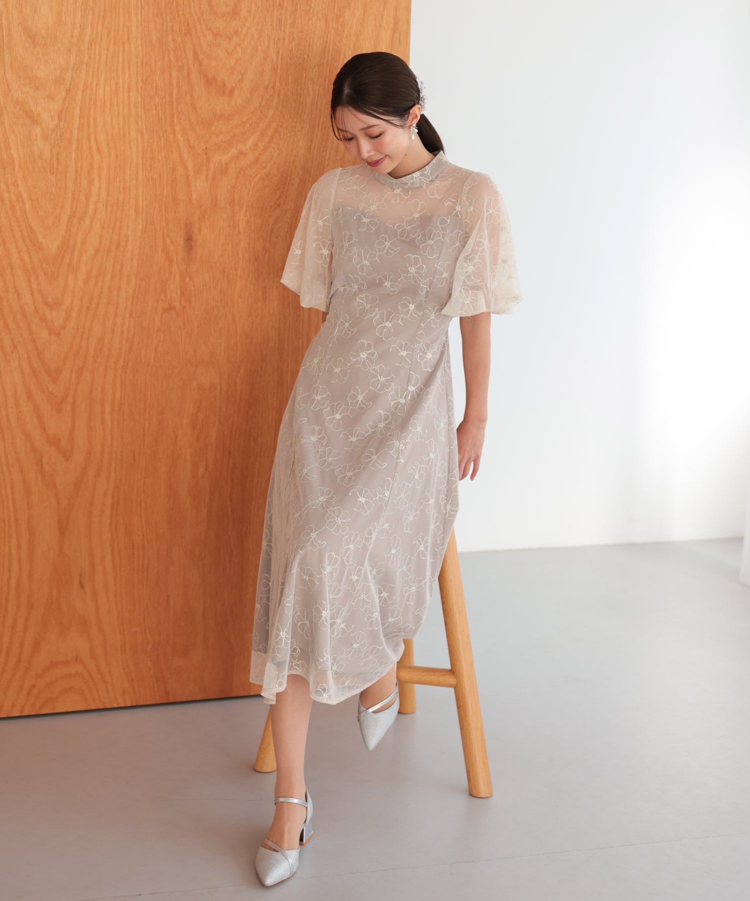 結婚式・お呼ばれドレス｜クラシカルレースフレアドレス/22325281