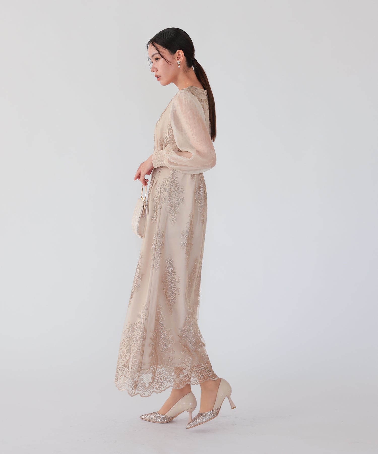 ベージュ/164cm/Mサイズ着用