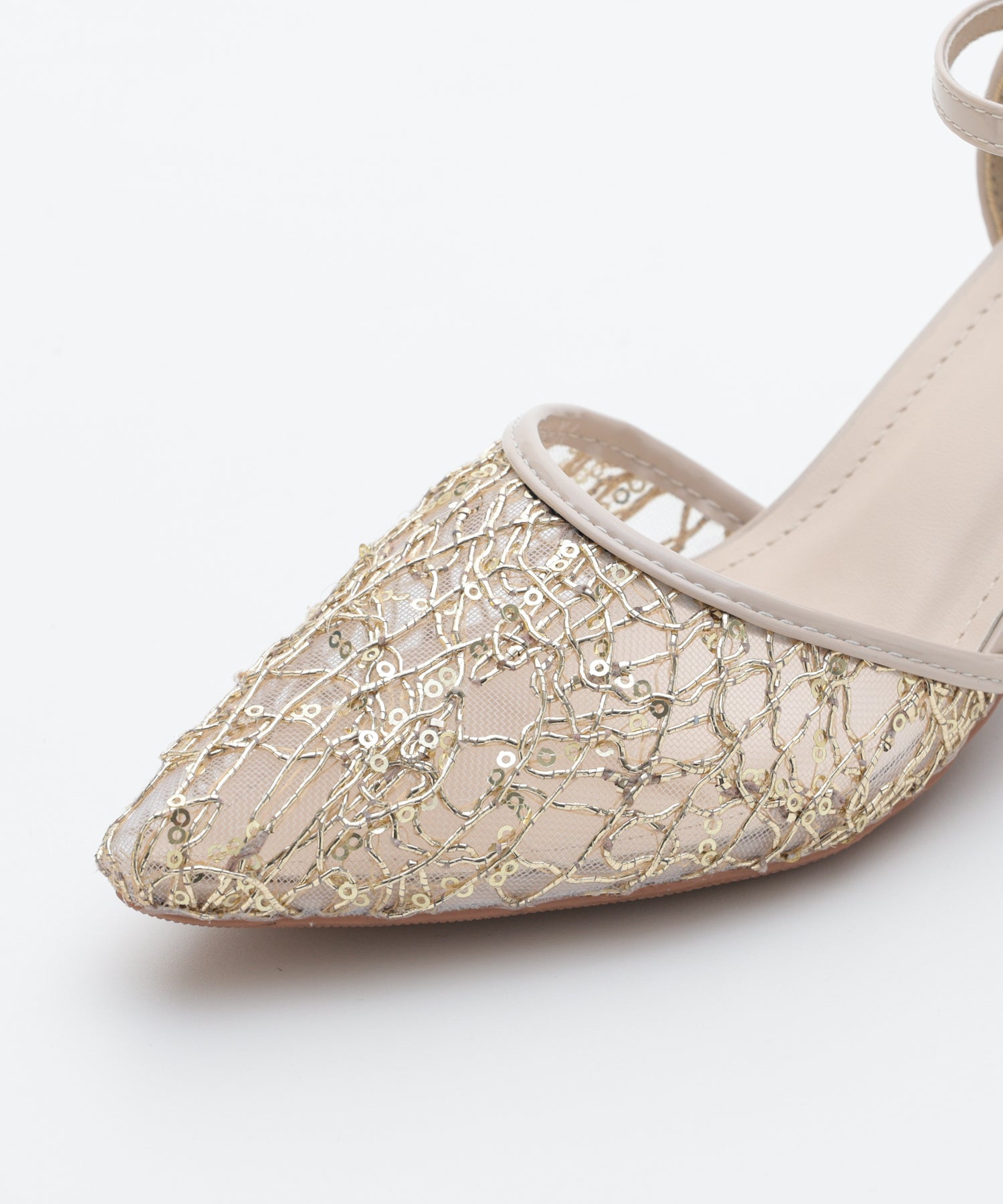 スパングルコール刺繍パンプス/3431