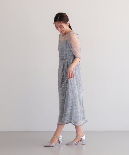 花柄刺繍フレアドレス/22326290