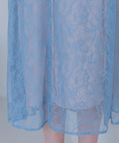 【SALE】総レースバックリボン付きドレス/22323205