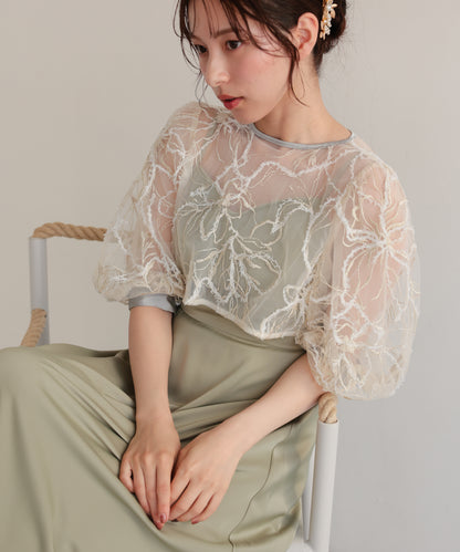 刺繍レースボレロセットドレス/22326294