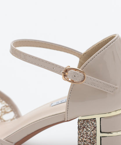 スパングルコール刺繍パンプス/3431