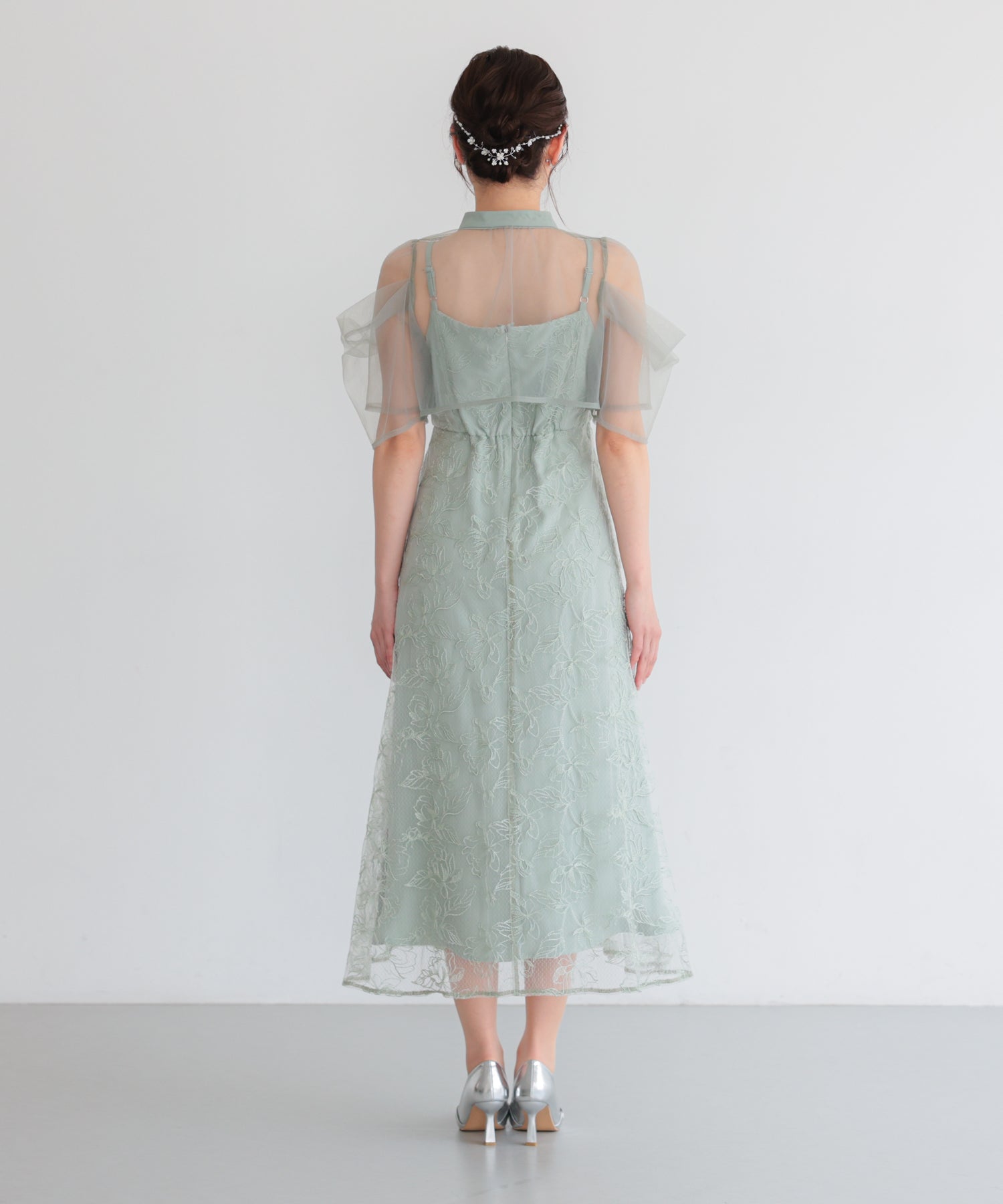 結婚式・お呼ばれドレス｜ボレロ付き2WAYシアーチュールフレアドレス