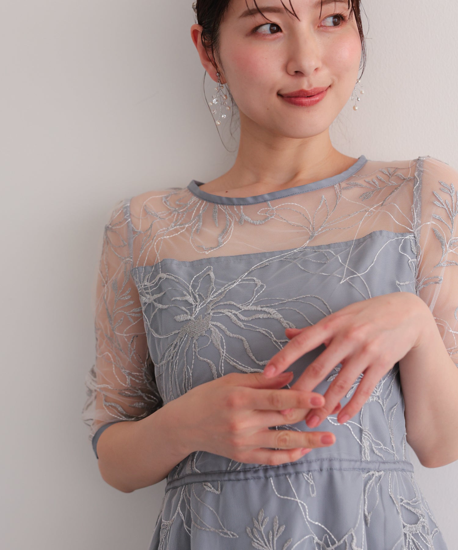 花柄刺繍フレアドレス/22326290