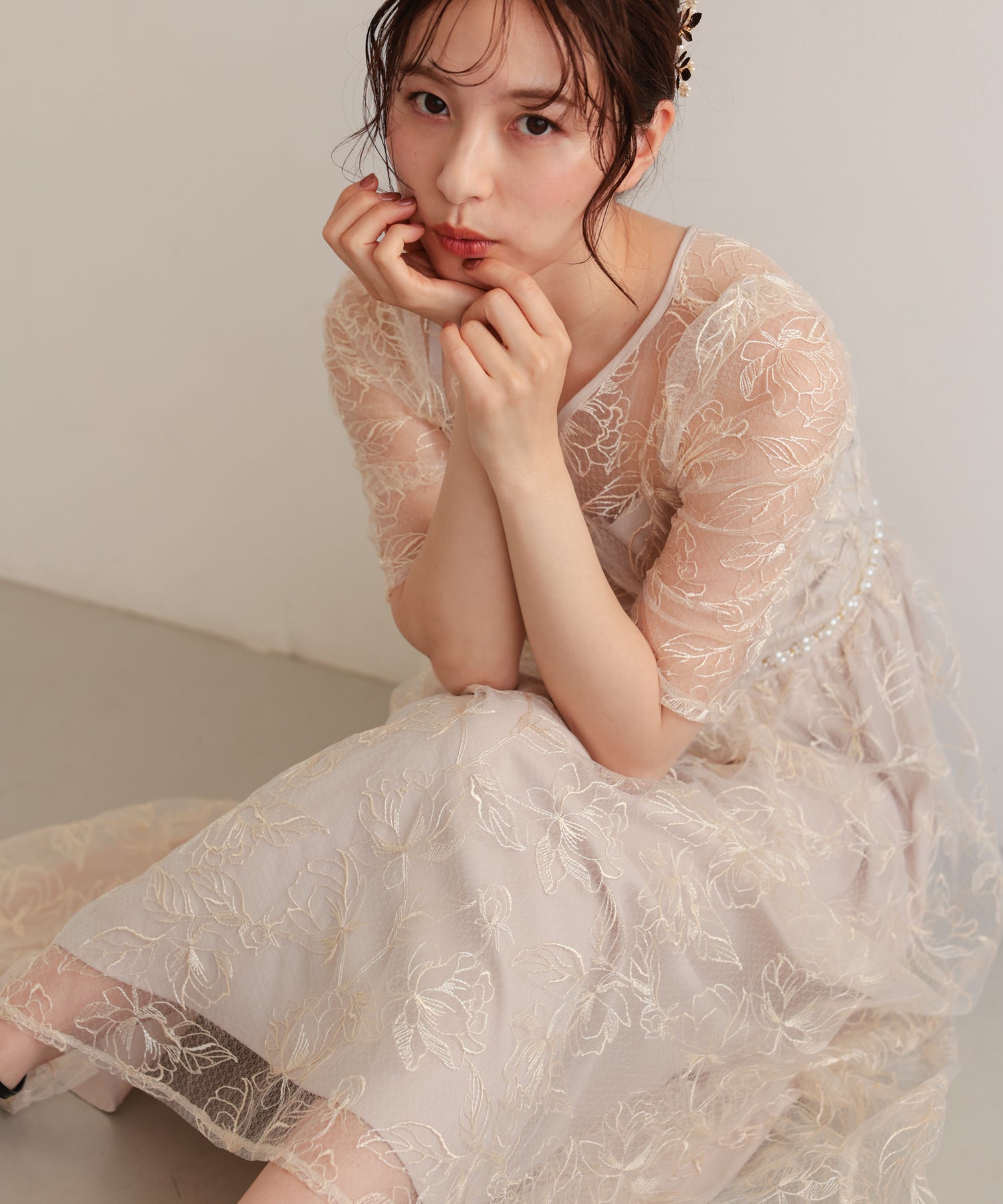 ベージュ/163cm/Mサイズ着用