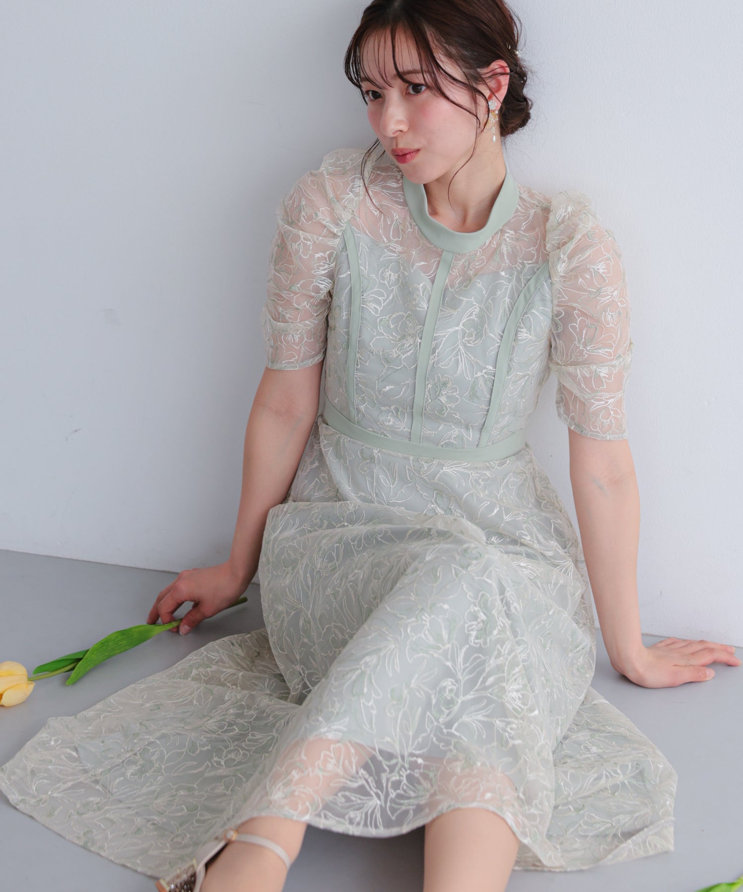 【新品タグ付】ハレモード 総レース ワンピース ドレス LL ローズピンク 結婚式・二次会ドレス ワンピース【公式-haremode(ハレモード)】