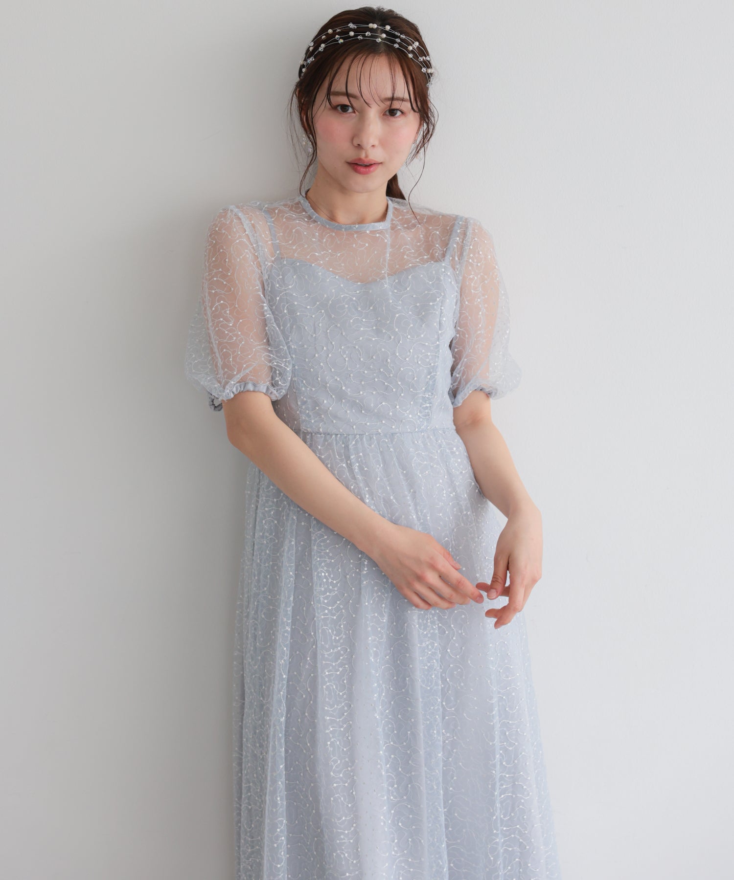 結婚式・お呼ばれドレス｜シアースパンコールロングドレス/22326288