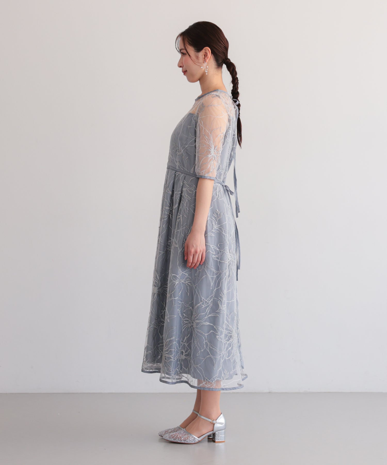 花柄刺繍フレアドレス/22326290