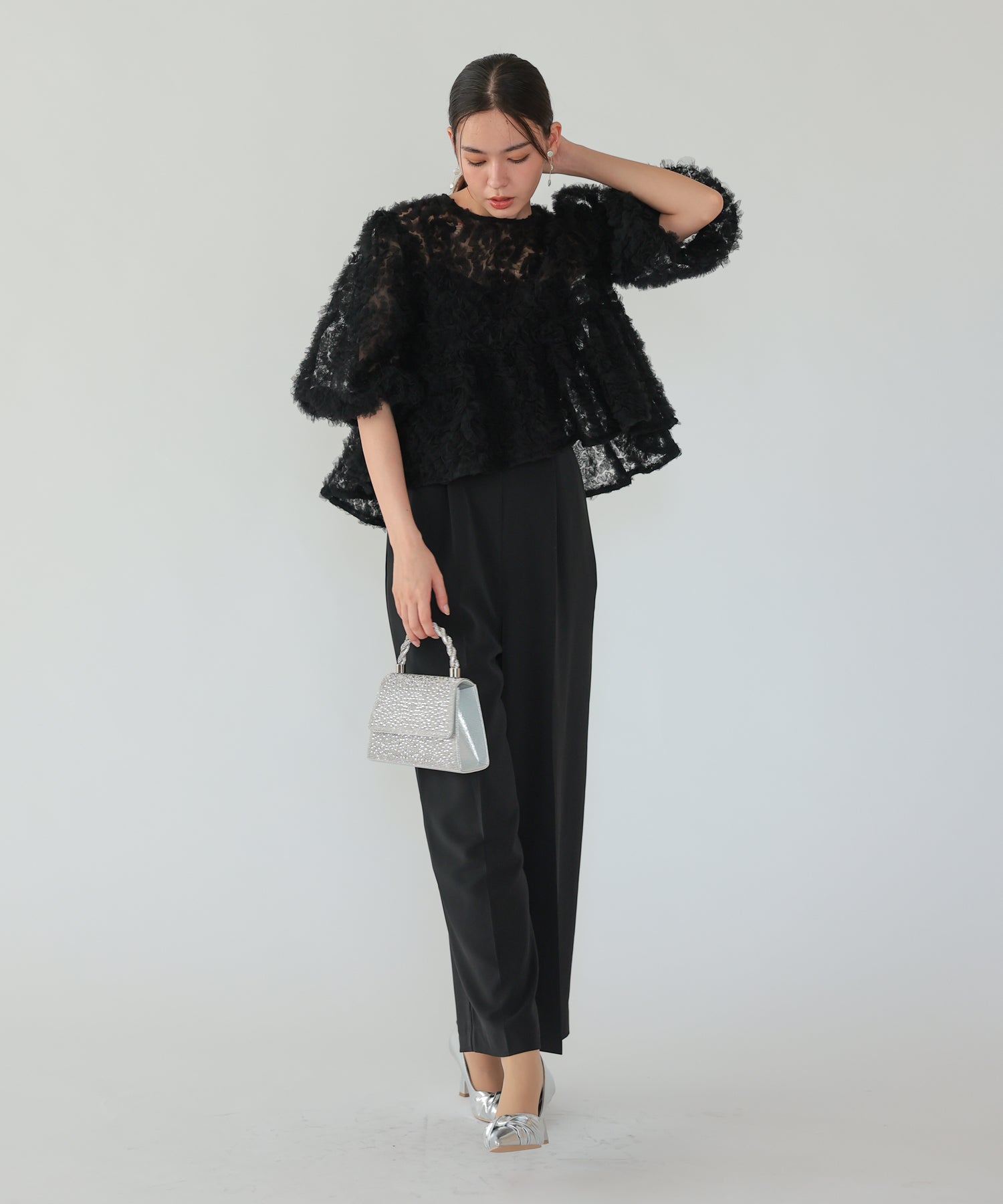 ブラック×ブラック/164cm/Mサイズ着用