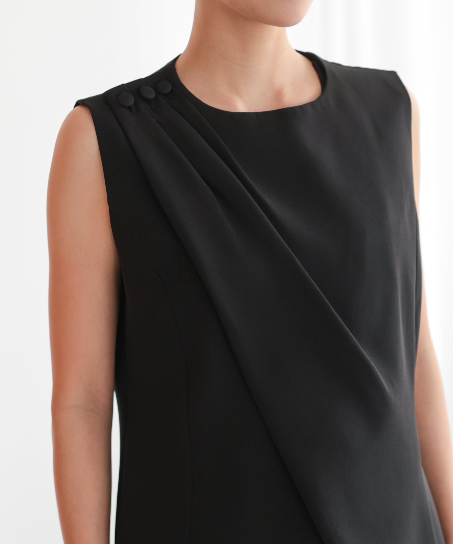 アシンメトリードレープパンツセットアップスーツ/22125609