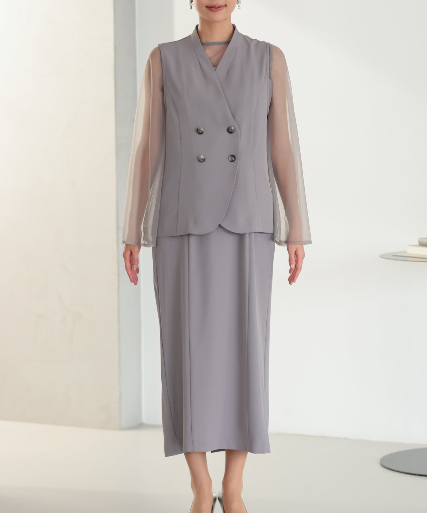 シアーレイヤード2WAYドレスセット/22325283