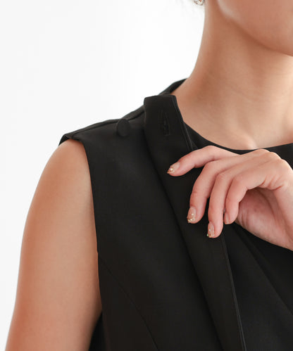 アシンメトリードレープパンツセットアップスーツ/22125609