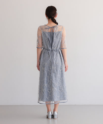 花柄刺繍フレアドレス/22326290