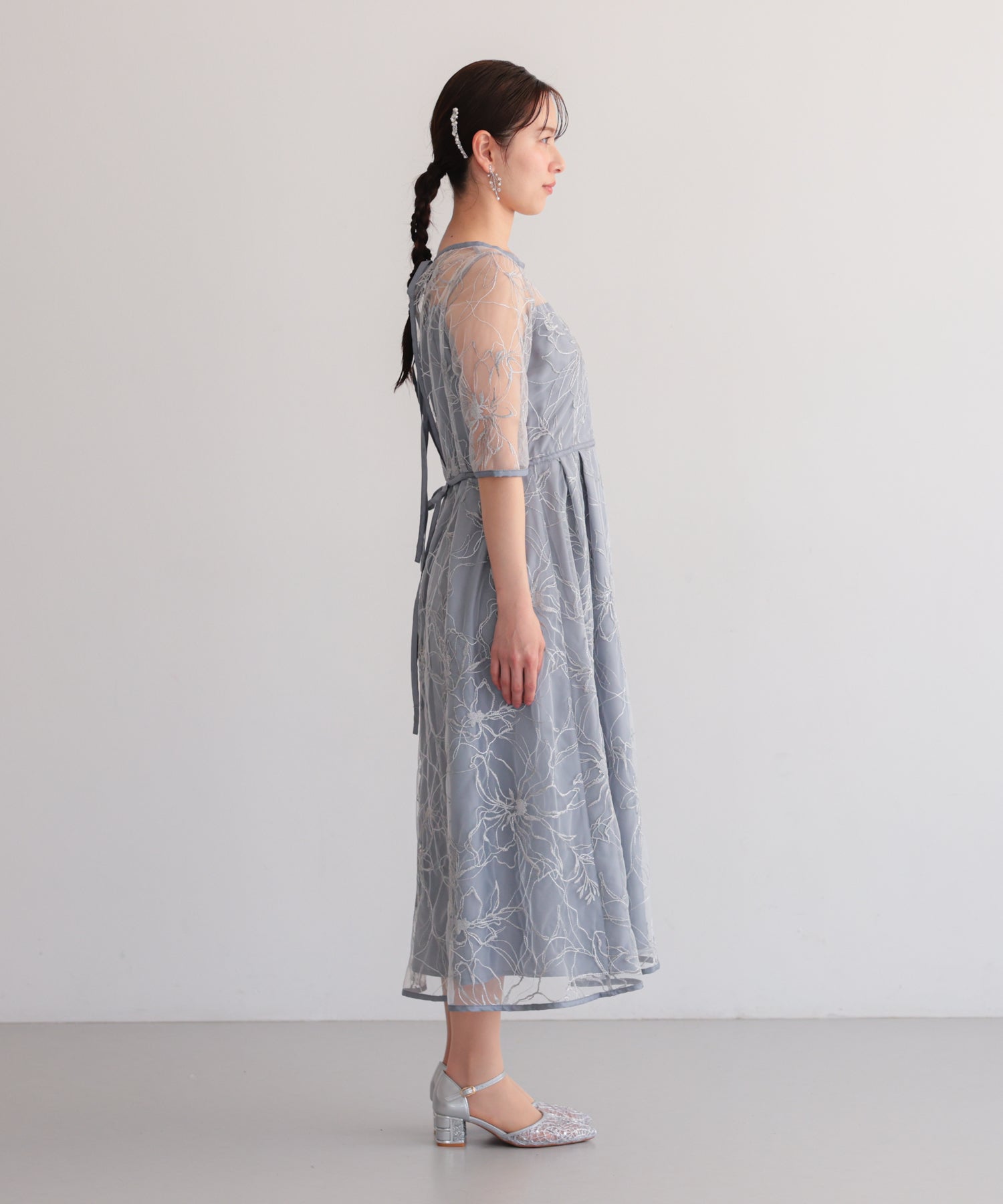 花柄刺繍フレアドレス/22326290