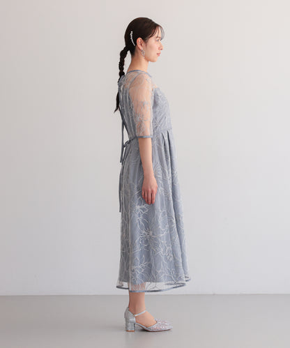 花柄刺繍フレアドレス/22326290