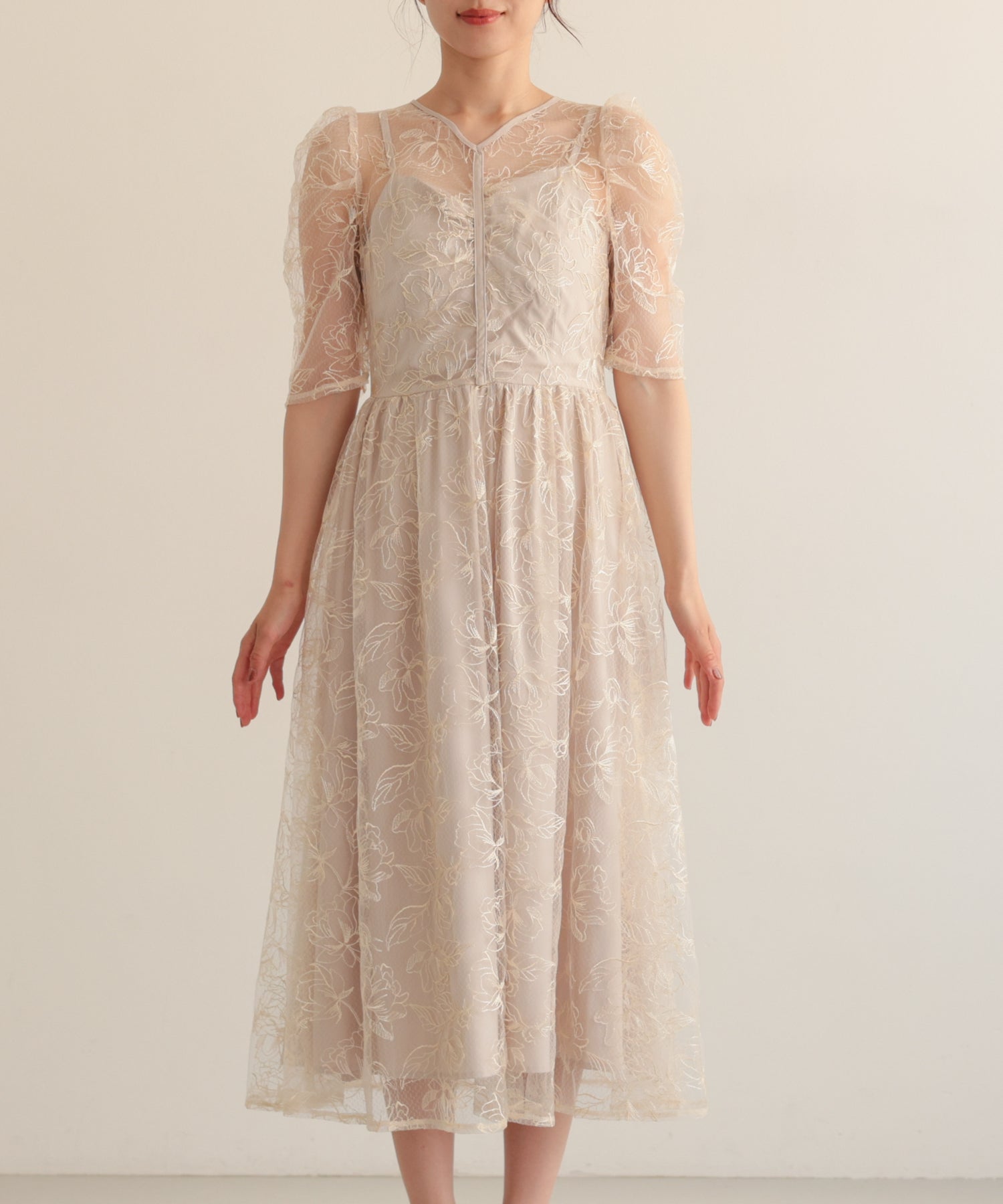 ベージュ/163cm/Mサイズ着用