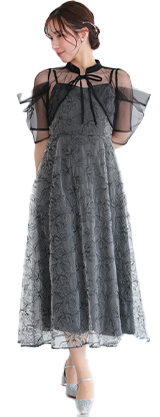 ボレロ付き2WAYシアーチュールフレアドレス/22326286