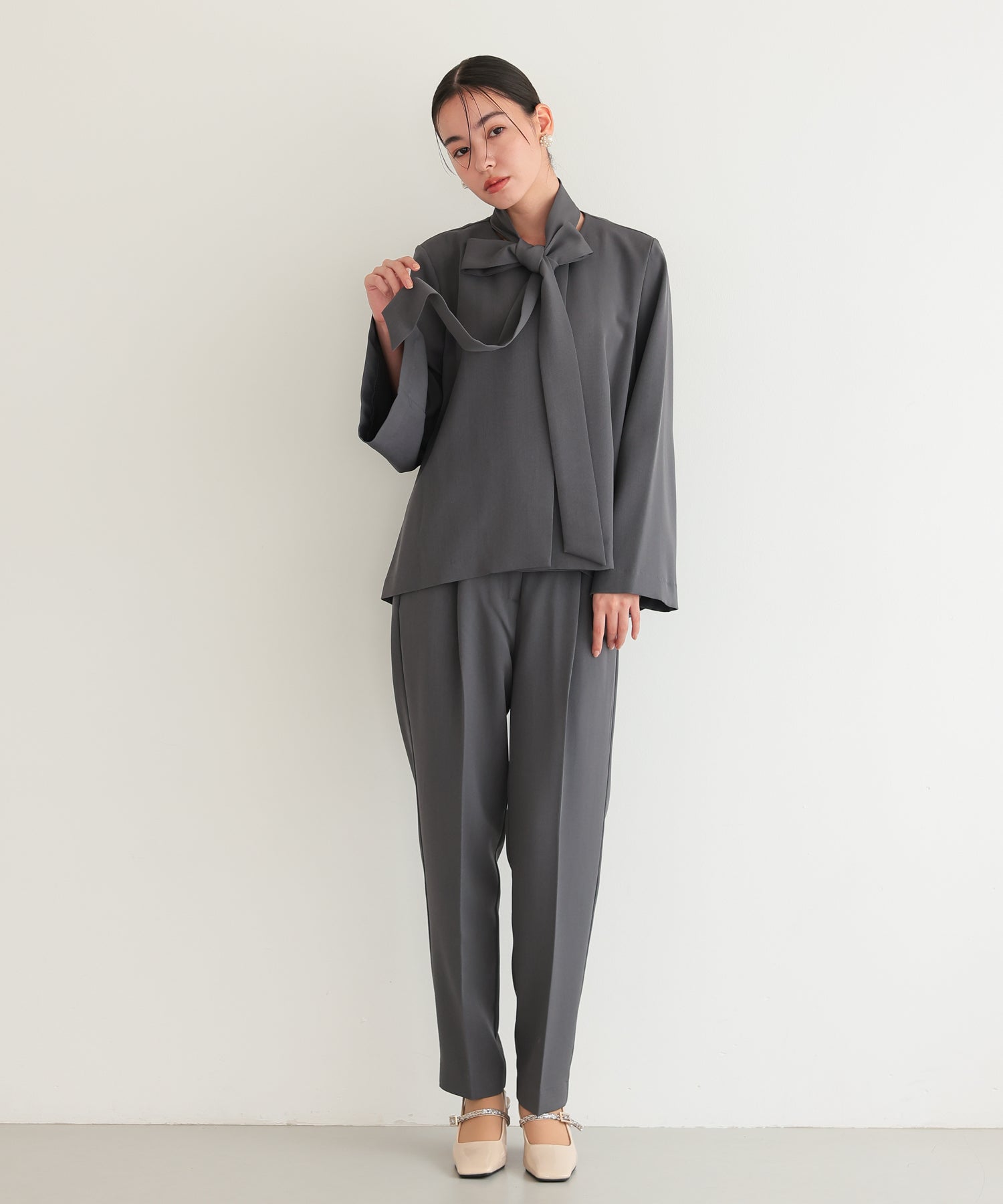 リボンペプラムセットアップスーツ/22125605